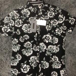 Cactus MAN Floral Print Shirt Medium Skinny Fit NWOT